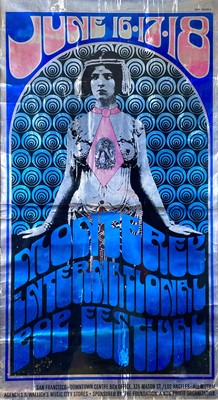 Lot 8 - MONTEREY POP FESTIVAL, an original 1967 foil poster.