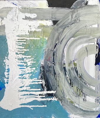 Lot 259 - Clare WARDMAN (1960) Violet and White Oil on...