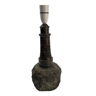 Lot 207 - A Cornish serpentine turned and polished...