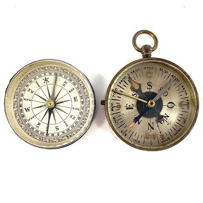 Lot 183 - A 19th century nickel compass with a printed...