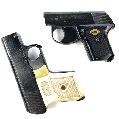 Lot 81 - A Webley Mark2 .32/.22 sports starting pistol,...