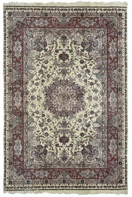 Lot 1212 - A fabulous quality Tabriz part silk carpet, North West Persia.