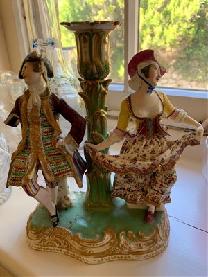 Lot 178 - An early 19th century porcelain candelabra,...