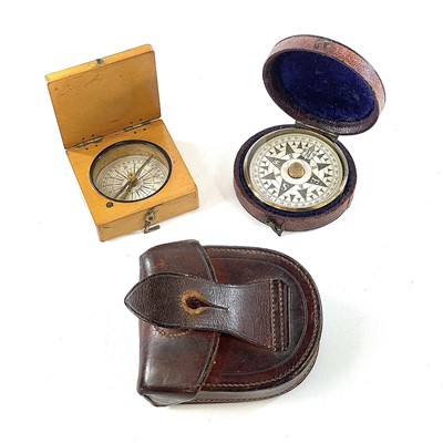 Lot 102 - A Negretti and Zambra compass in boxwood with...