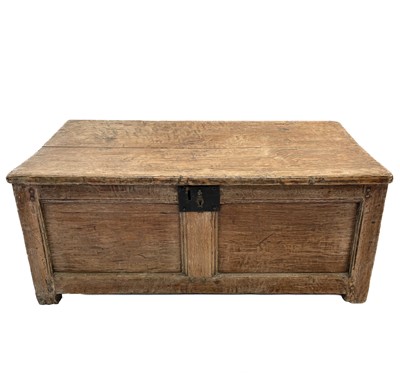 Lot 11 - A small oak coffer, 18th century.