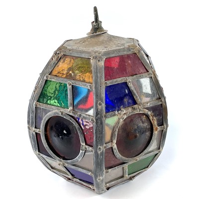 Lot 237 - A domed hexagonal glass and lead lined light...