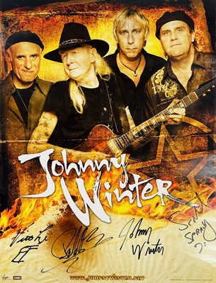 Lot 43 - A signed Johnny Winter poster.