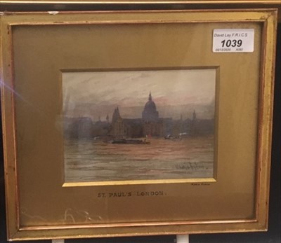 Lot 1039 - Maria EATON St. Paul's London Watercolour Signed