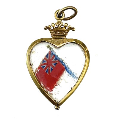 Lot 84 - 19th century, possibly Russian, gold mounted heart shaped pendant.