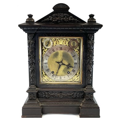 Lot 1716 - A German oak cased mantel clock, circa 1900,...
