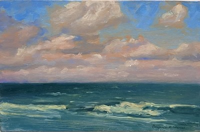 Lot 275 - Benjamin R WARNER (1970) Cornish seascape Oil...