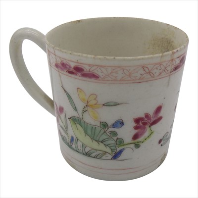 Lot 1319 - An early Bow coffee can, circa 1753, decorated...