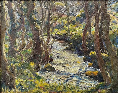 Lot 60 - Denys LAW (1907-1981) Lamorna Stream Oil on...