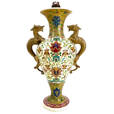 Lot 1038 - A Fischer Budapest ceramic table lamp.