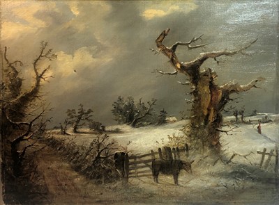 Lot 990 - Follower of Thomas Smythe Winter Landscape Oil...