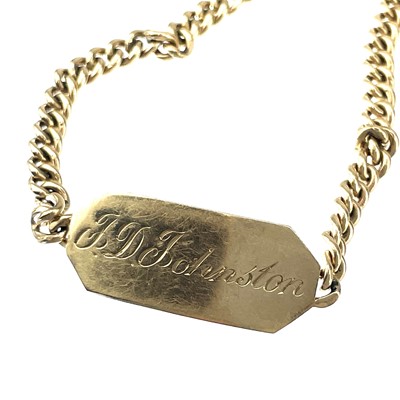 Lot 193 - A 9ct hallmarked curb link identity bracelet.