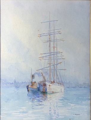 Lot 973 - Frederick MASSEY A White Clipper with a Steam...