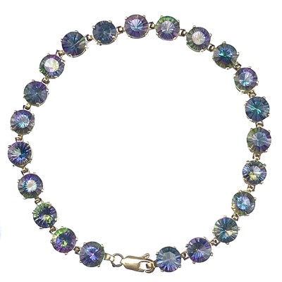 Lot 20 - A 10ct gold mystic topaz set bracelet