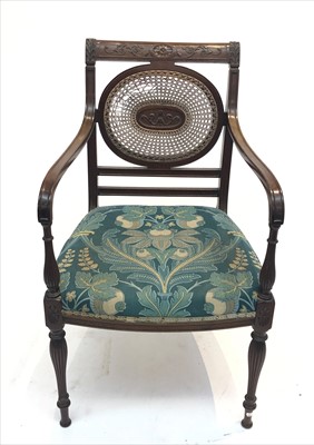 Lot 3328 - A mahogany open armchair, 19th century, the...
