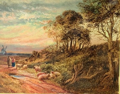 Lot 994 - John LINNELL (1792-1882) Landscape with Sheep...