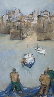 Lot 23 - Michael J. PRAED (1941) Sorting Pilchard Nets...