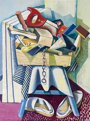 Lot 143 - Carl JAYCOCK (1963) Still Life of Tools Oil on...