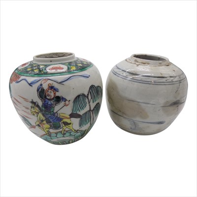 Lot 1140 - A Chinese famille verte jar, early 20th...