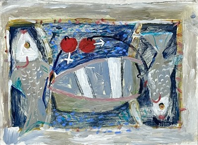 Lot 159 - Daphne MCCLURE (1930) Two Buoys? Mixed media...