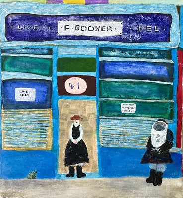 Lot 500 - R.A. WEBB (XX) Live Eels Oil on canvas Signed...