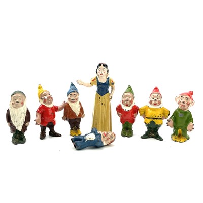Lot 31 - A painted lead Snow White figure, height 6cm,...