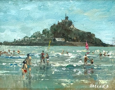 Lot 61 - Nigel HALLARD (1936) St. Michaels Mount Oil on...