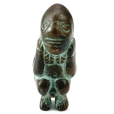 Lot 20 - Pre-Columbian bronze fertility figure modelled...