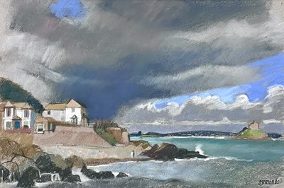 Lot 173 - Ken SYMONDS (1927-2010) Mousehole Pastel on...