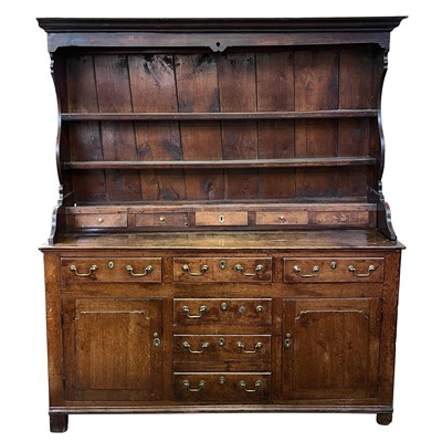 Lot 10 - A George III oak Welsh dresser.