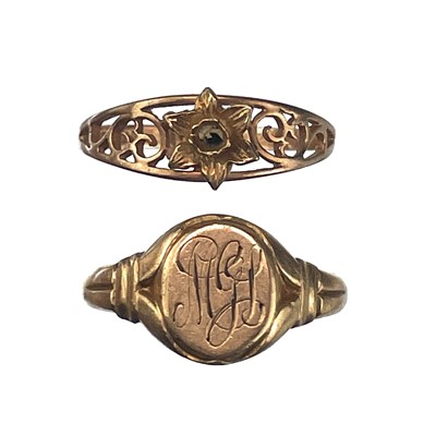 Lot 165 - Two 9ct hallmarked rose gold rings.