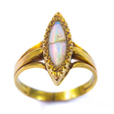 Lot 151 - A Victorian 14ct gold opal set ring.