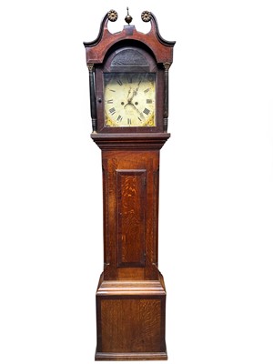 Lot 12 - A George III oak eight-day longcase clock, signed L. Clou?er, Langport.