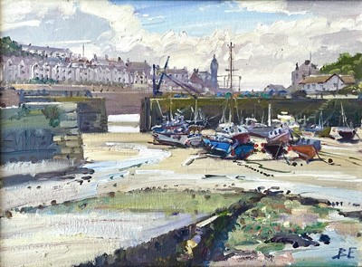 Lot 44 - Bernard EVANS Porthleven Harbour 2001 Oil on...
