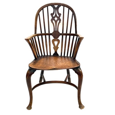 Lot 7 - An ash and elm Windsor armchair, 19th century.