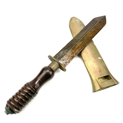 Lot 33 - A Siebe Gorman divers knife with flat brass...