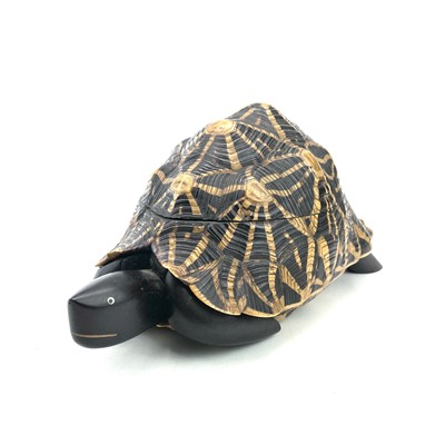 Lot 11 - An Anglo-Indian turtle form trinket box, early...