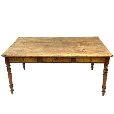 Lot 78 - A fruitwood kitchen table, 19th century.