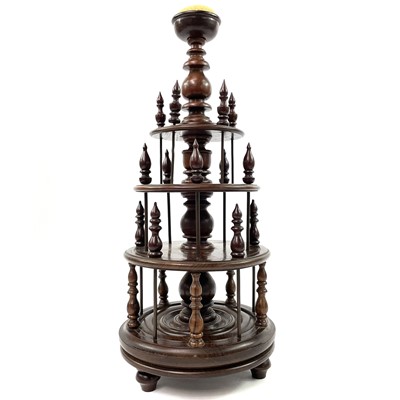 Lot 32 - A rosewood bobbin stand, 19th century.