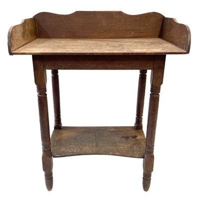 Lot 28 - A Victorian oak washstand.