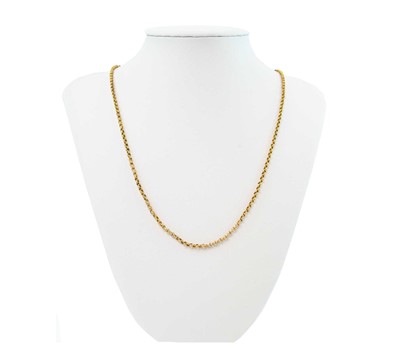 Lot 76 - A 9ct belcher link necklace with barrel clasp.