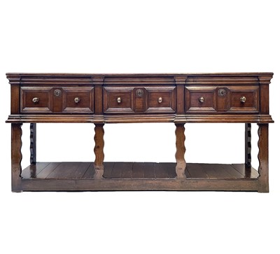 Lot 80 - An oak low dresser, early 18th century