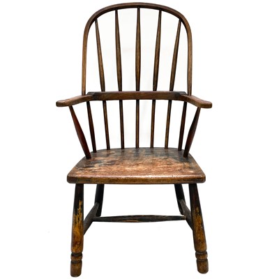 Lot 86 - A sycamore, ash and elm Cornish armchair, 19th century.