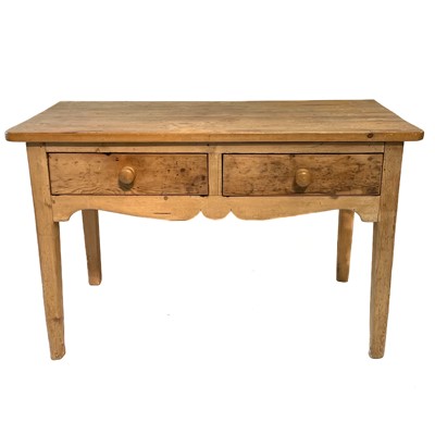 Lot 85 - A stripped pine side or serving table, 19th century.