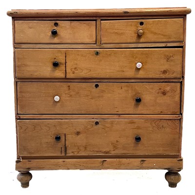 Lot 88 - A Victorian pine chest of drawers.