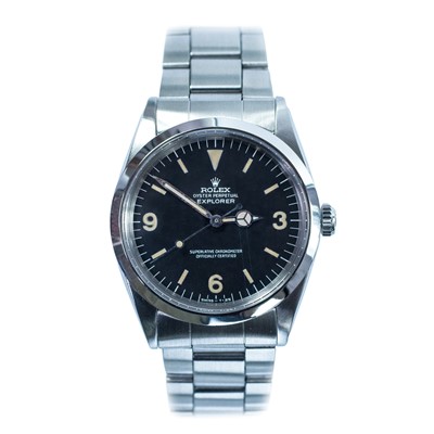 Lot 297 - A rare Rolex Explorer Perpetual Mk1 gentleman's stainless steel bracelet wristwatch.